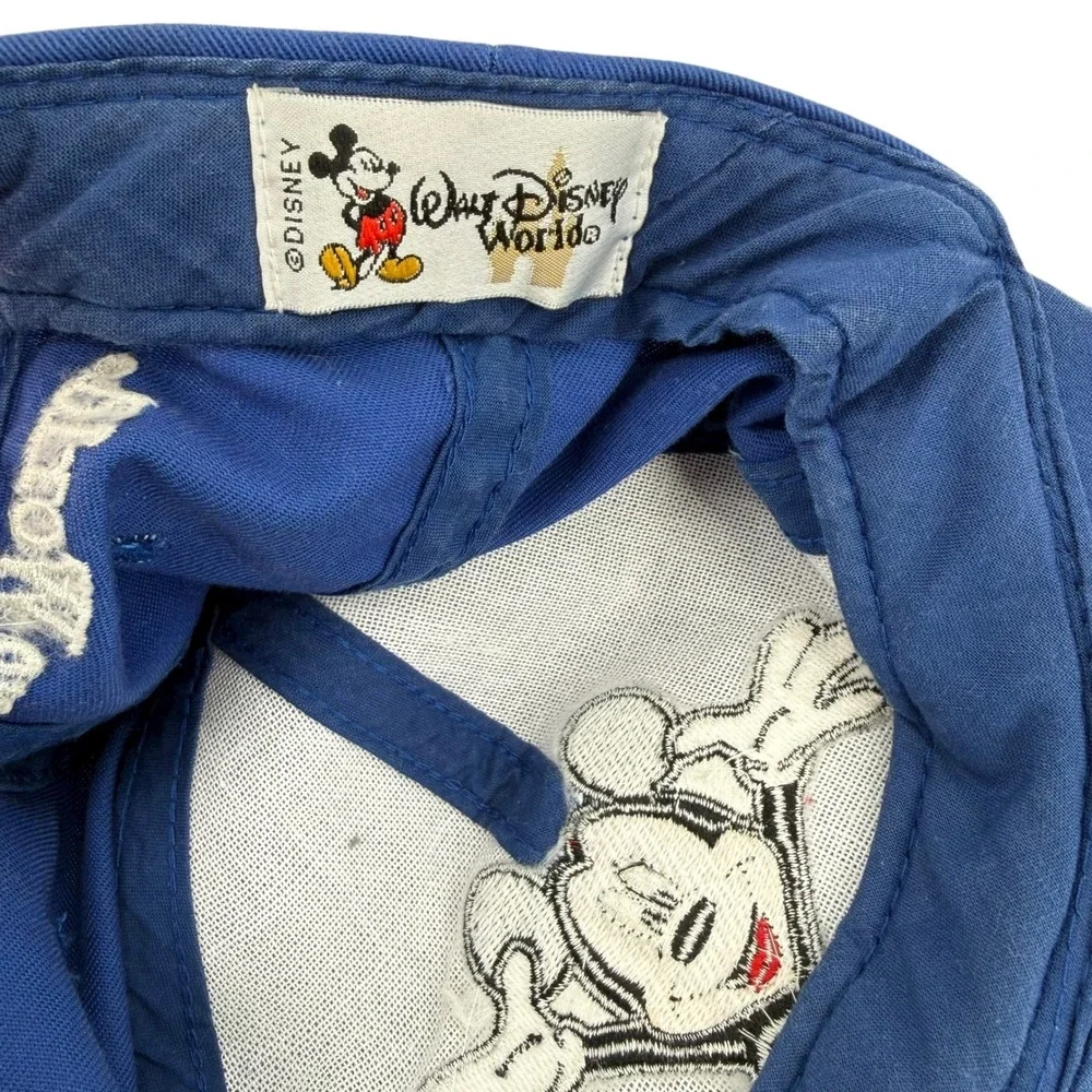 Vintage Walt Disney World Mickey‎ Mouse Embroidered Blue Snapback Hat Adult O/S